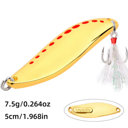 Metal Vib Leech Spinners Spoon Lures 2.5G 5G 7.5G 10G 15G 20G 25G 30G Artificial Bait Lure Fishing Tackle for Bass Pike Perch